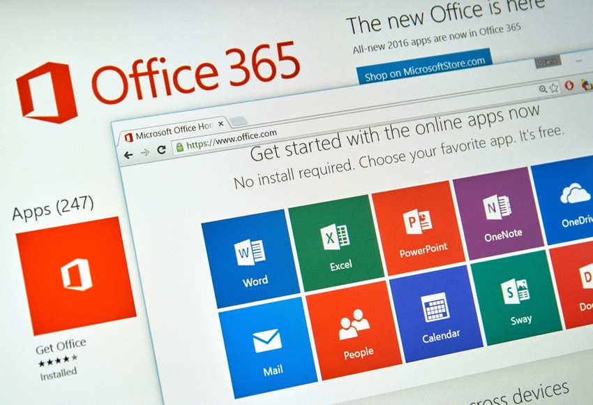 Microsoft Office 365 on PC screen