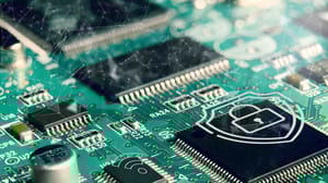 chips on a board with a shield and lock icon overlaid over it. chips on a board with a shield and lock icon overlaid over it.