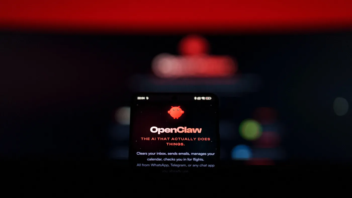 A display with OpenClaw logo