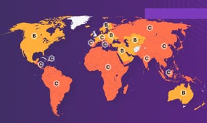 Global heatmap of cybersecurity scores