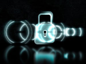 Digital padlock, indicating cybersecurity