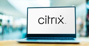 laptop computer displaying logo of Citrix Systems