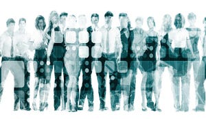 Image of blurry workers to represent the workforce