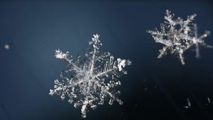 photo of two snowflakes