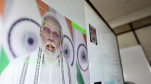 A face scan of Indian Prime Minister Modi A face scan of Indian Prime Minister Modi