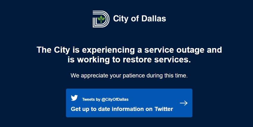 City of Dallas Web page