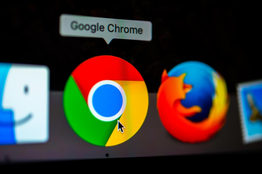 an image of the Google Chrome logo with a cursor hovering over it.