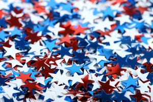 Star shaped confetti for election or 4th of july