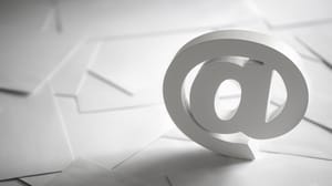 Image of envelopes and white @ symbol Image of envelopes and white @ symbol