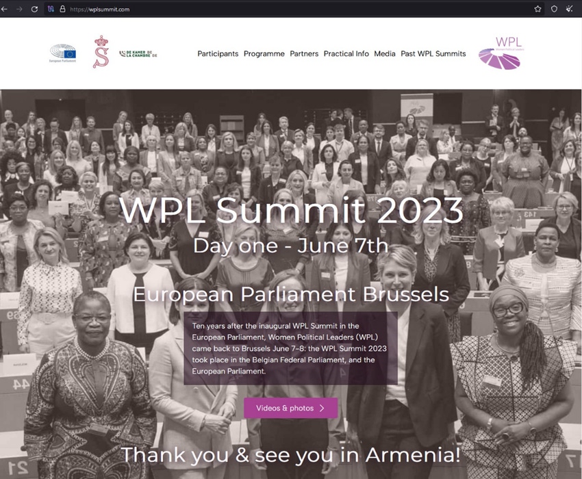 Website for Women Political Leaders Event 