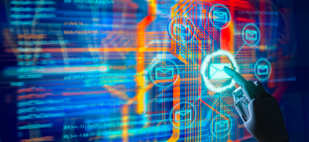 Concept illustration showing security detection for business email compromise Concept illustration showing security detection for business email compromise