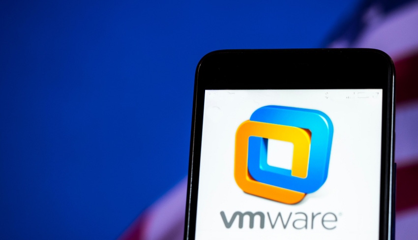 VMware logo on smartphone screen