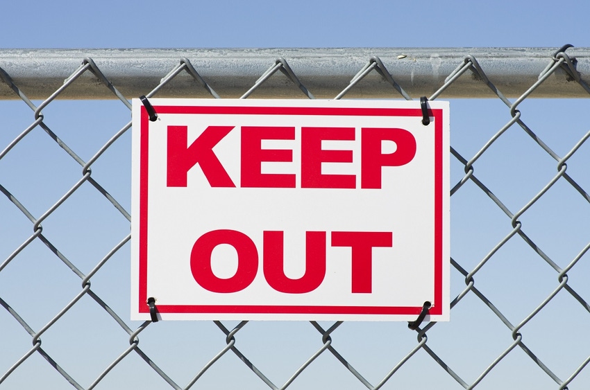 "Keep out" sign
