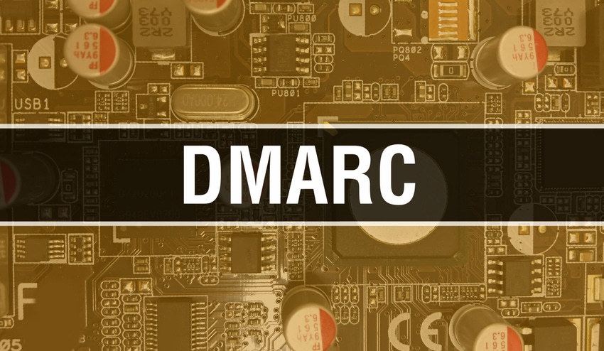 DMARC letters over a motherboard