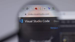 Visual Studio Code logo under magnification Visual Studio Code logo under magnification