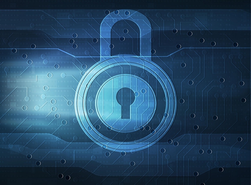 Digital lock indicating cybersecurity