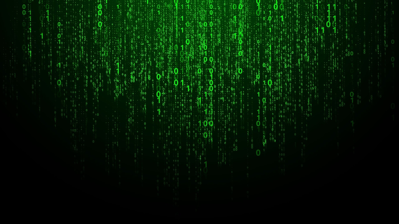 Vector green digital code rain in a Matrix inspired futuristic style Vector green digital code rain in a Matrix inspired futuristic style