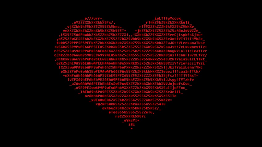 ASCII art in the shape of a heart