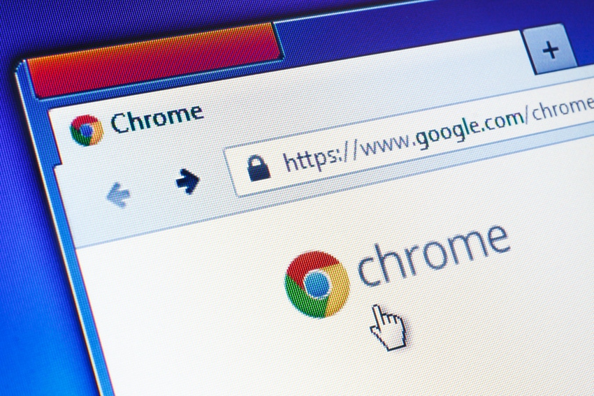 Chrome logo on desktop screen