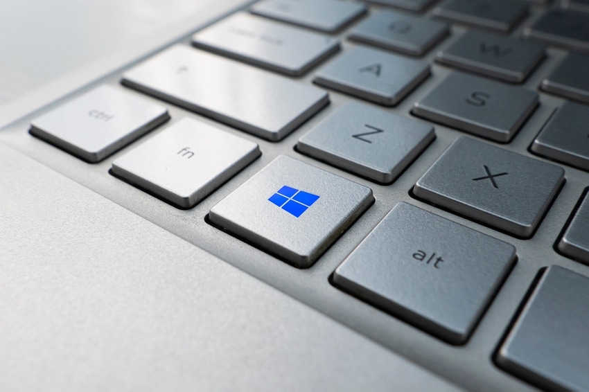 Keyboard button with Microsoft logo