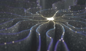 Digital rendering of a neuron, representing AI