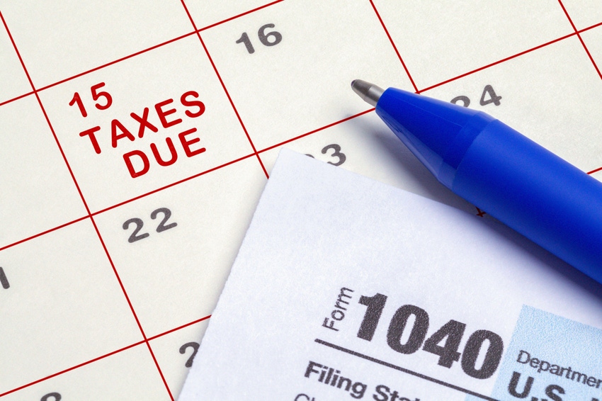 Calendar marking tax day deadline 