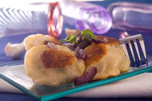 traditional Polish pierogi dumplings on a plate