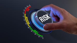 A dial labeled "RISK" with a hand turning it