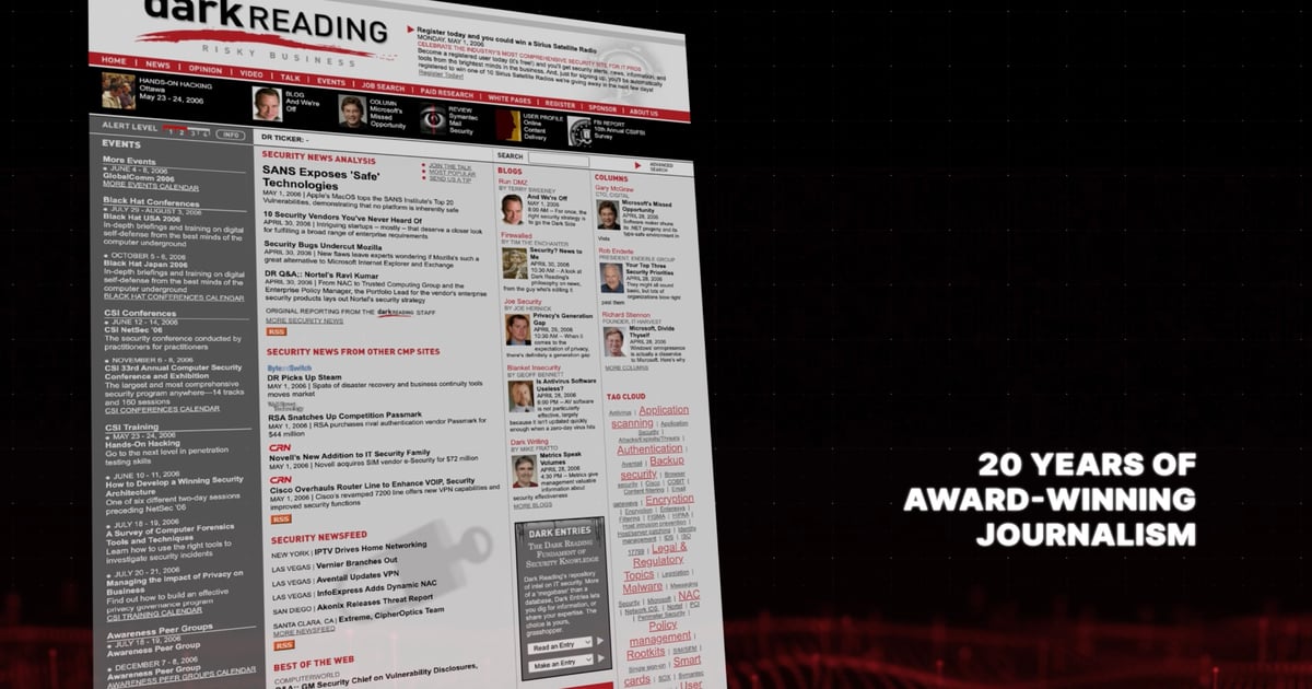 20 Years in Cyber: Dark Reading Marks Milestone With Month of Special Coverage