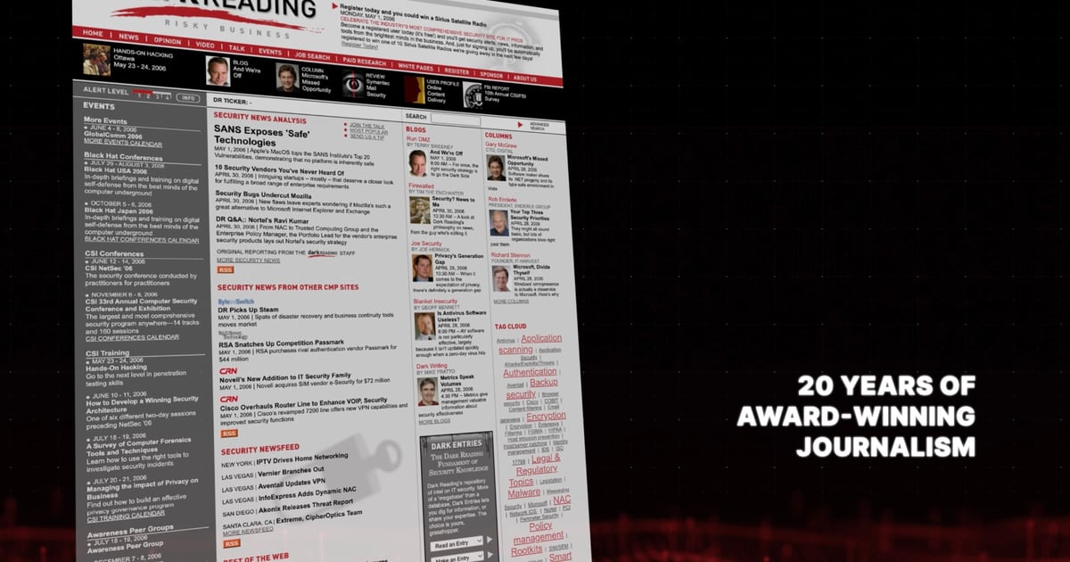 20 Years in Cyber: Dark Reading Marks Milestone With Month of Special Coverage