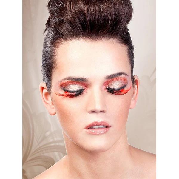 Baci Fjer Kunstige Øjenvipper Rød/Sort var 1