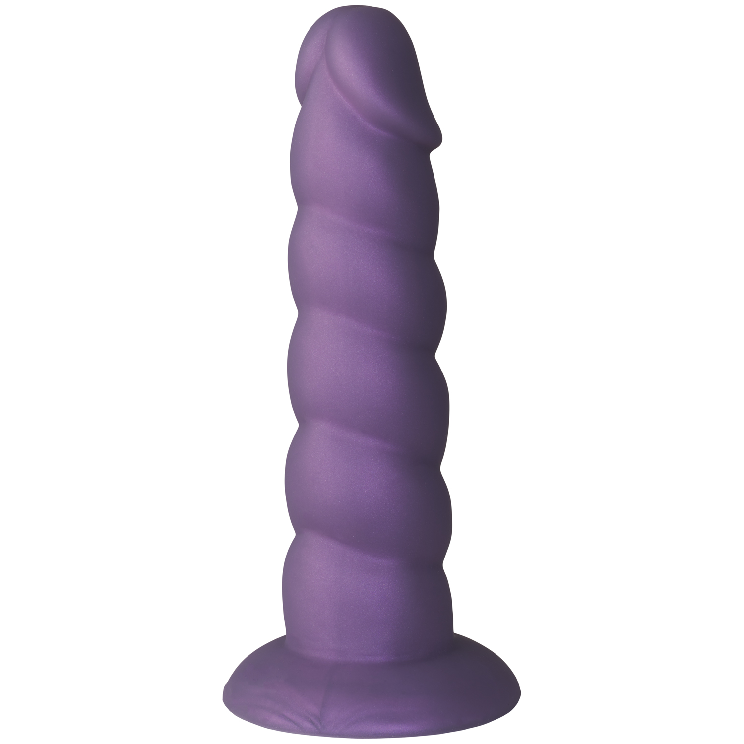 baseks Swirly Lilla Silikone Dildo 17,5 cm - Purple thumbnail