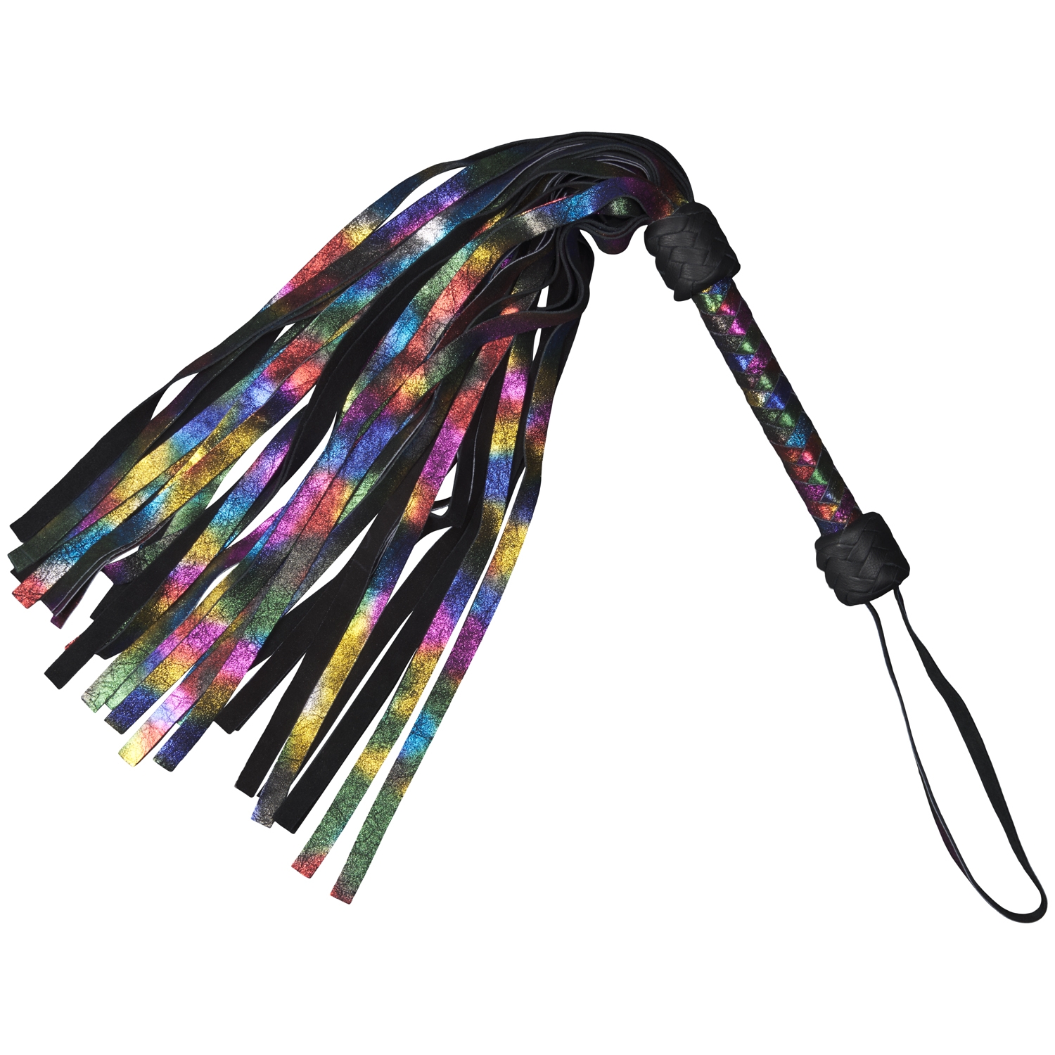 Strict Rainbow Läder Flogger 90,5 cm - Blandade färger