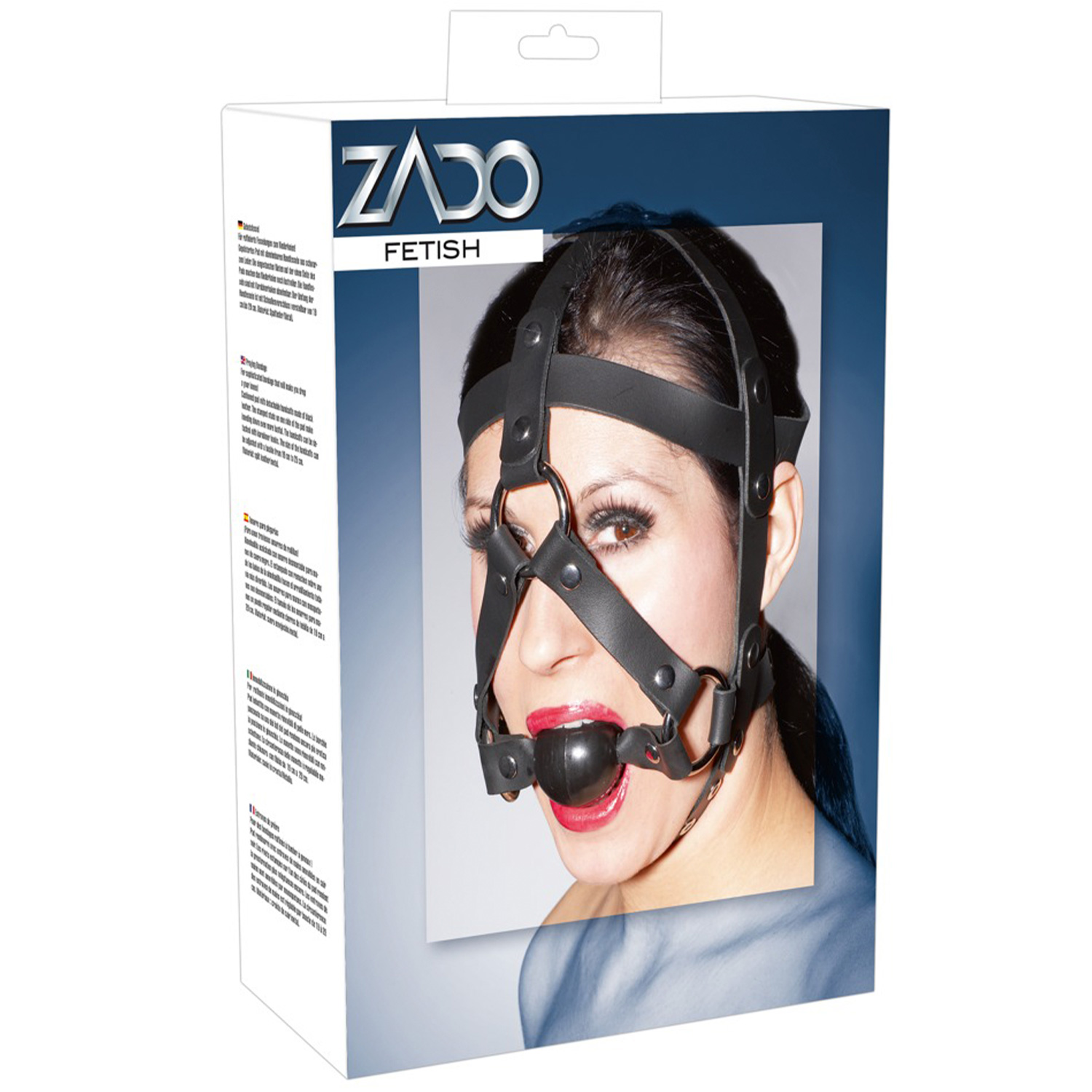 ZADO Leather Head Harness with Gag 1