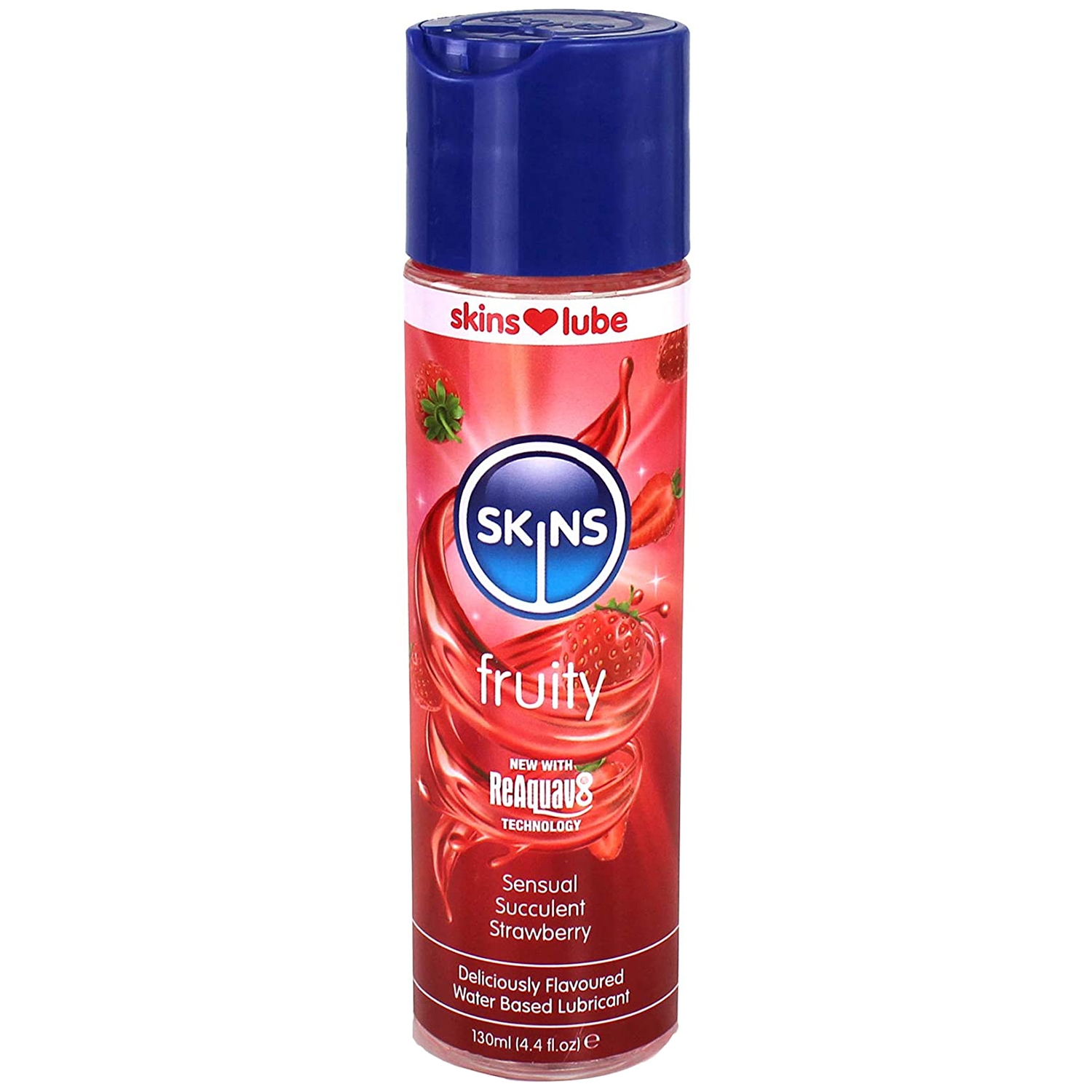 Skins Fruity Water-based Lubricant Strawberry 130 ml    - Klar