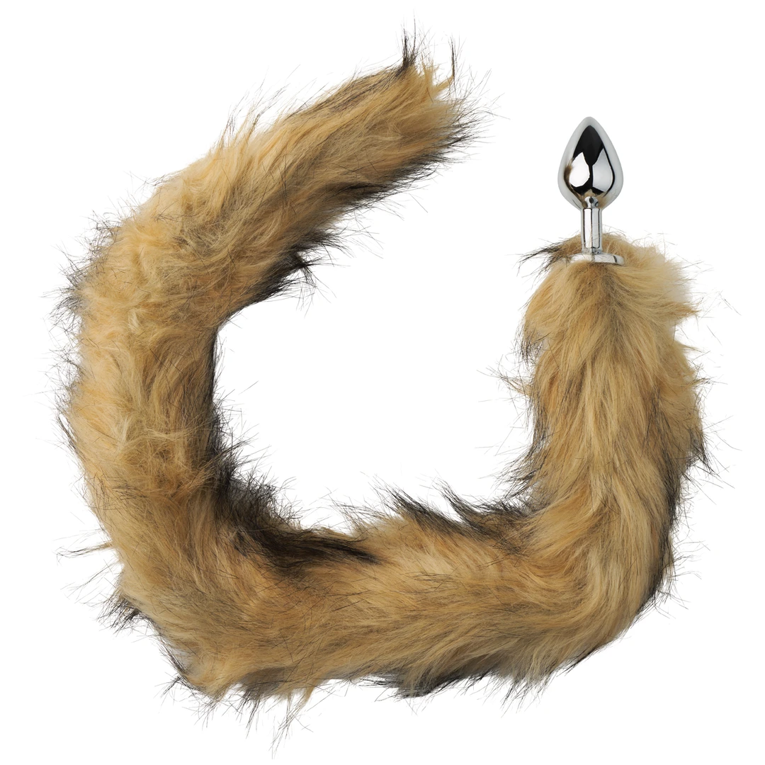 Furry Fantasy Red Fox Tail Butt Plug - Tail of faux fur