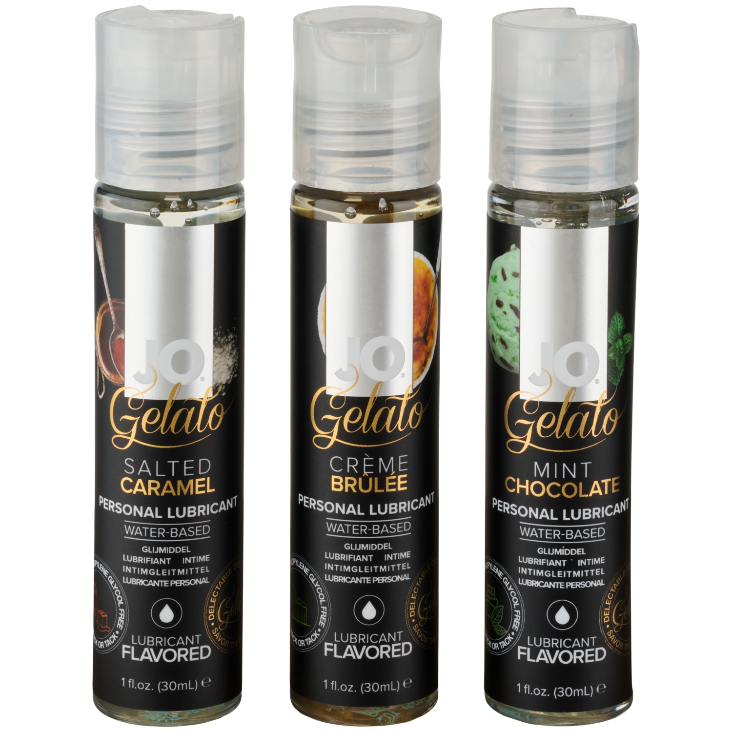 System JO Tri Me Gelato Smaksatt Vattenbaserat Glidmedel Set 3 x 30 ml