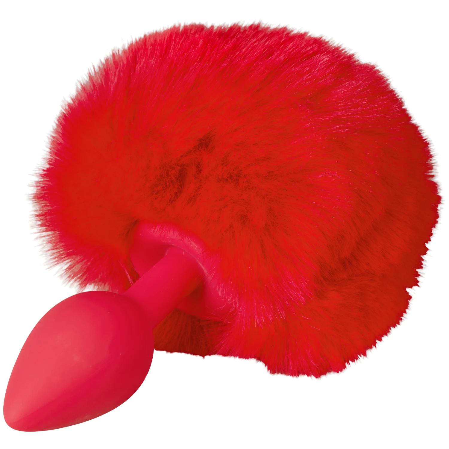 baseks Furry Bunny Tail Butt Plug Rød var 2