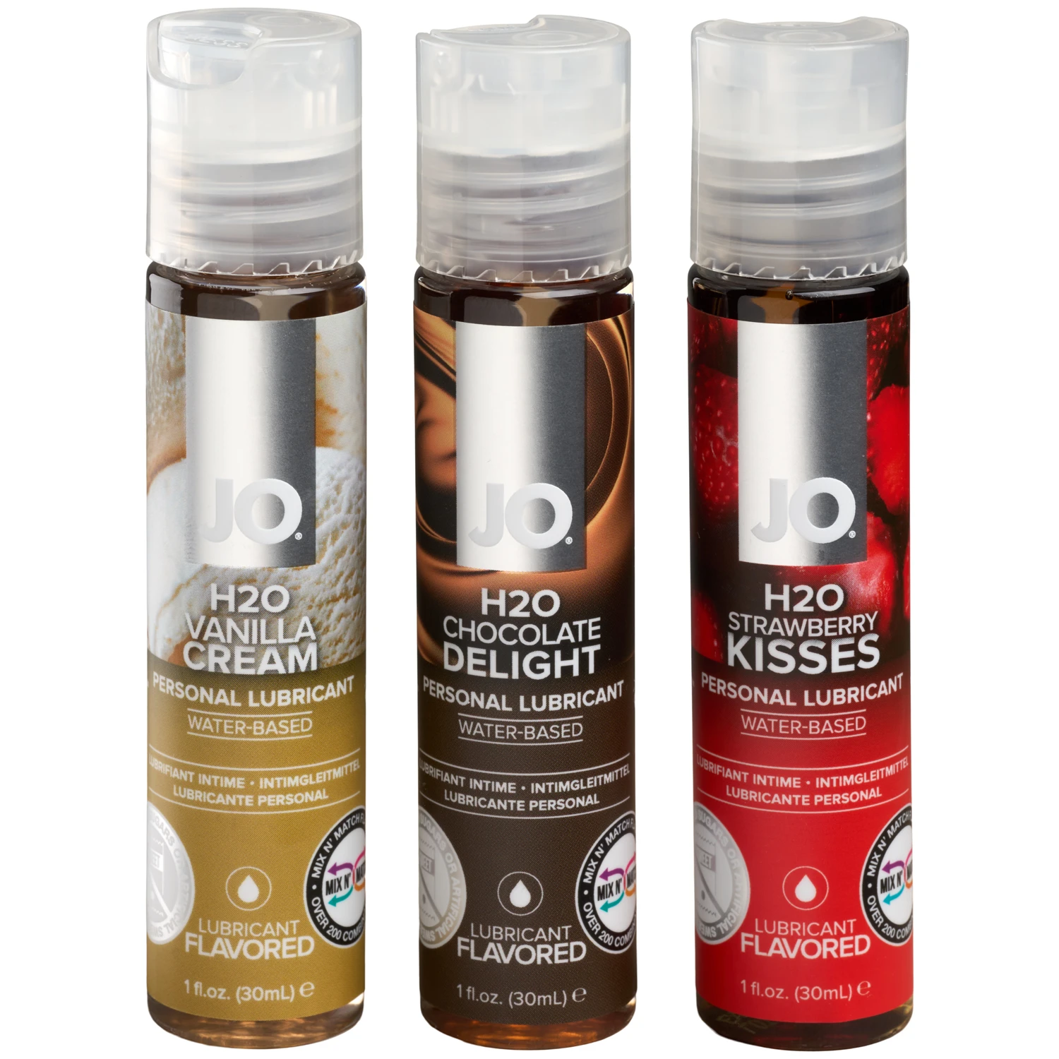System JO Tri Me Neapolitan Vannbasert Glidemiddel med Smak Sett 3 x 30 ml var 1