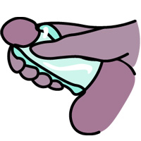 Illustration av en onanisleeve på en penis