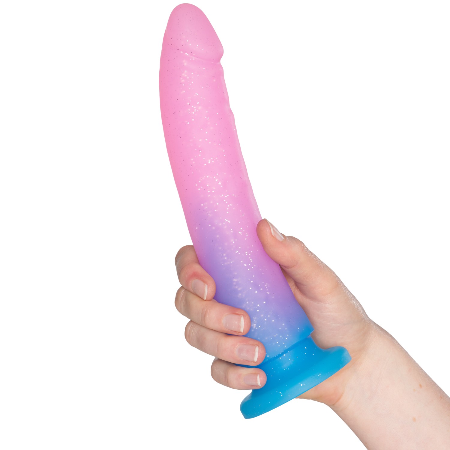 Baseks Gradient Glitter Large Blue Dildo 22.5 cm 1