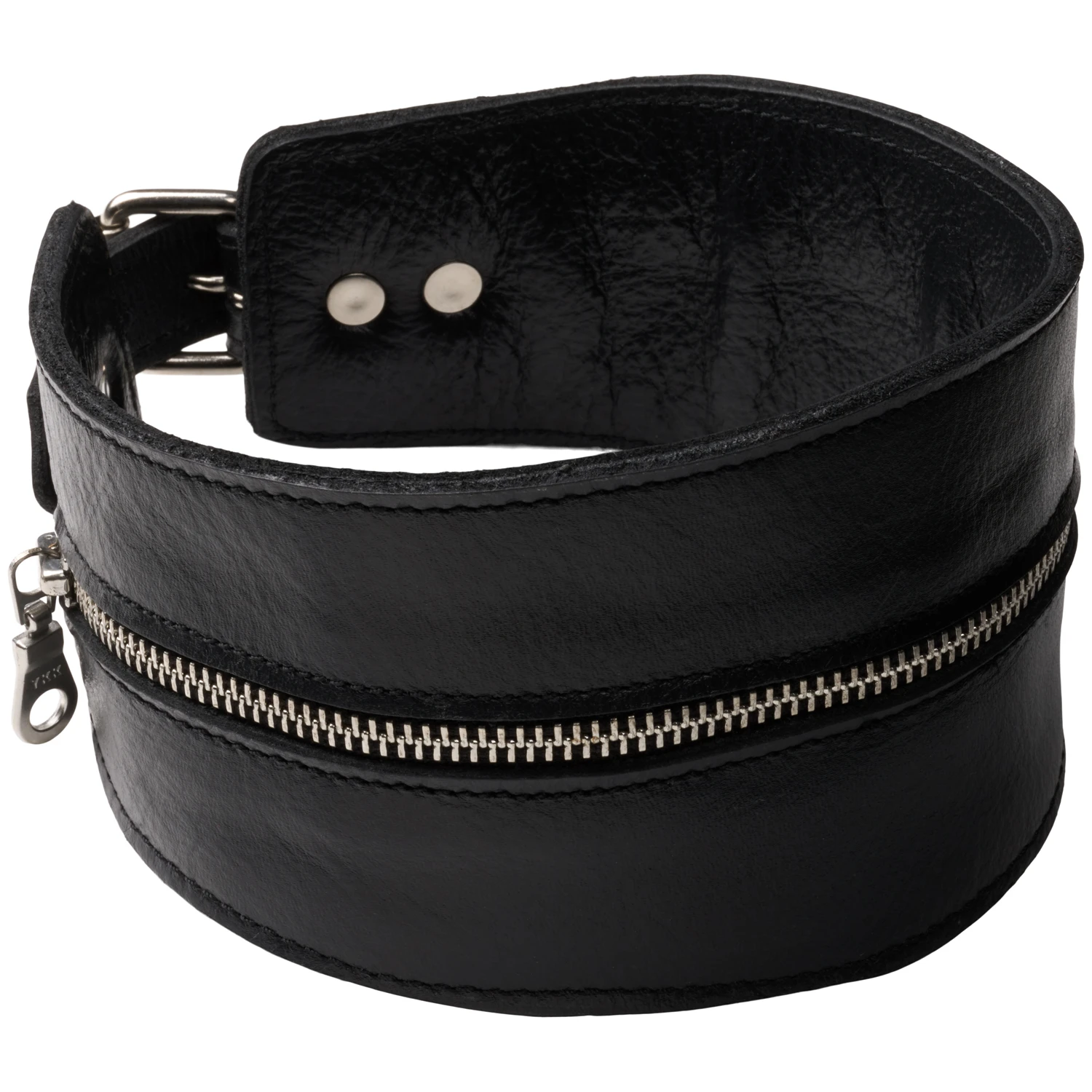 Kiotos Højhalset Læderkrave med lynlås var 1