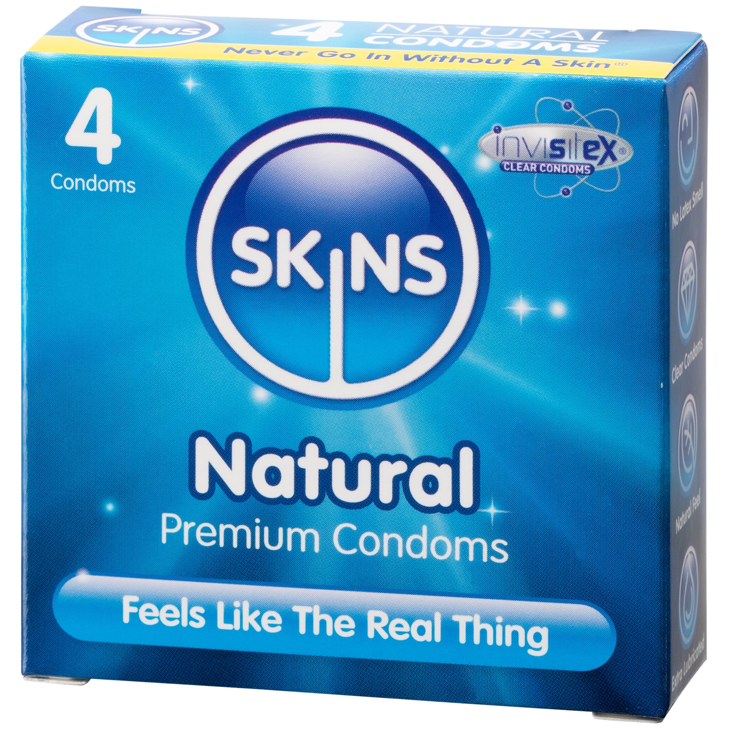 Skins Natural Normale Kondomer 4 stk     - Clear