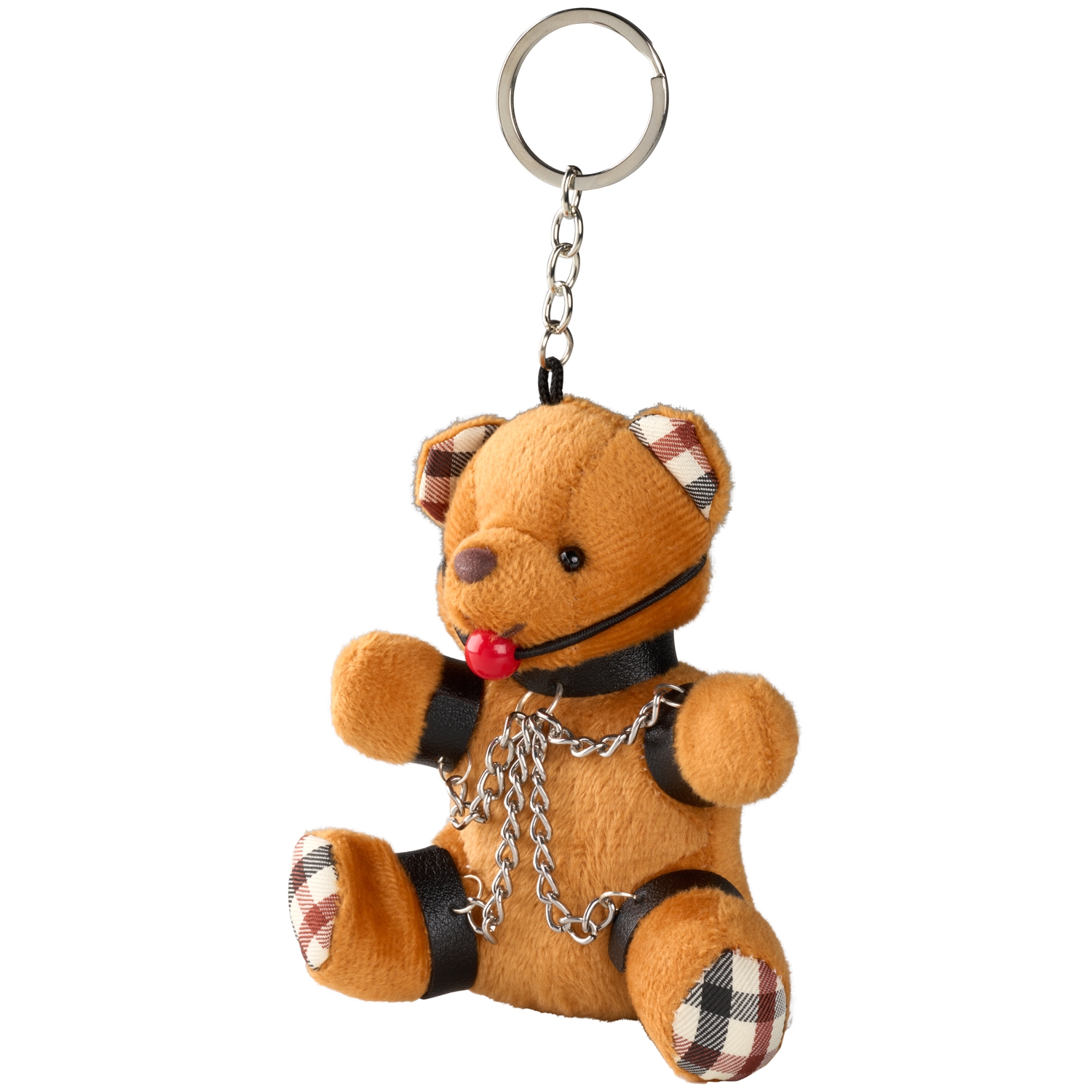 Master Series Gagged Teddy Nøglering       - Brun
