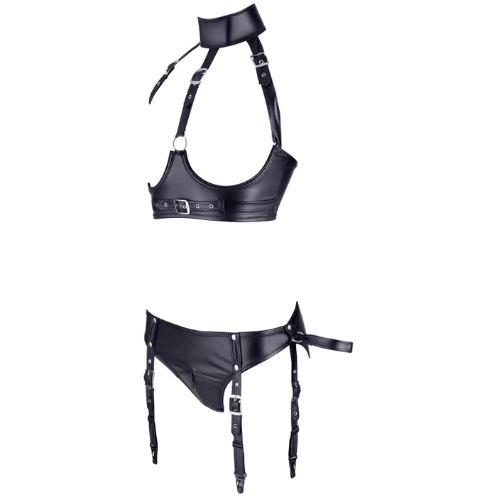 Cottelli Bondage Ensemble Soutien-Gorge avec Porte-jarretelles var 1