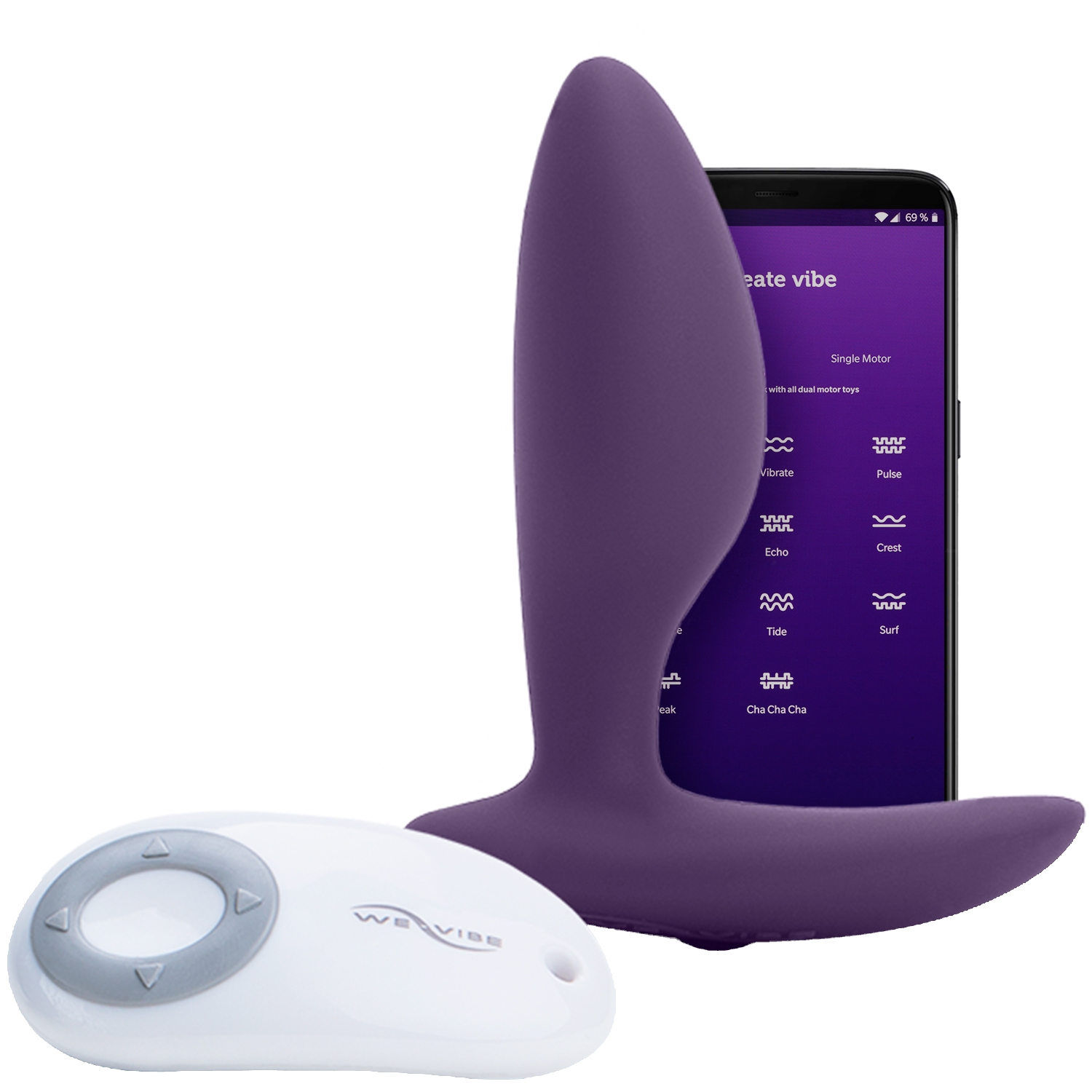 We-Vibe Ditto Vibrerende Anal Plug med Fjernbetjening og App - Purple thumbnail