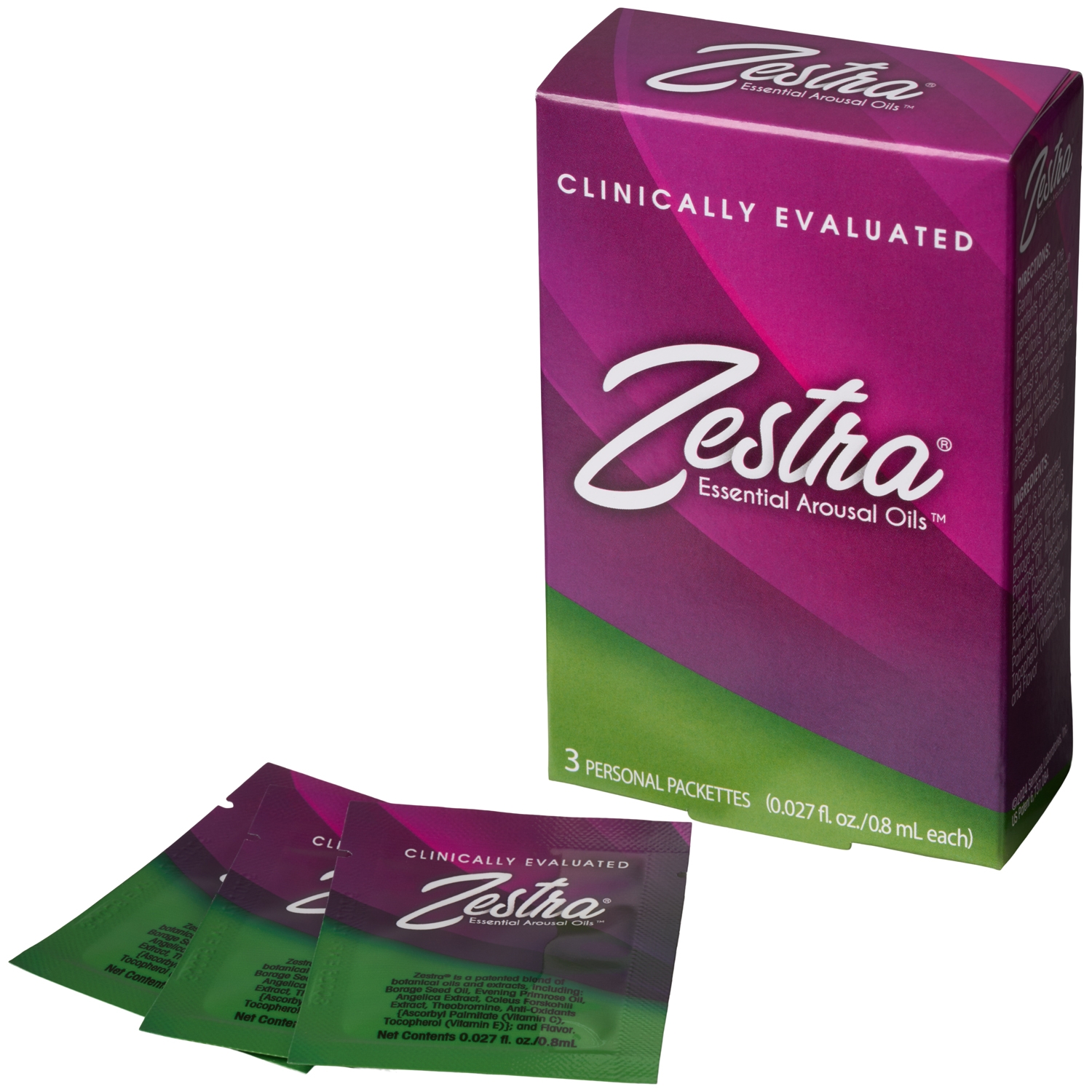 Zestra Klitoris Stimulerings Olie 3 x 0.8 ml   - Klar