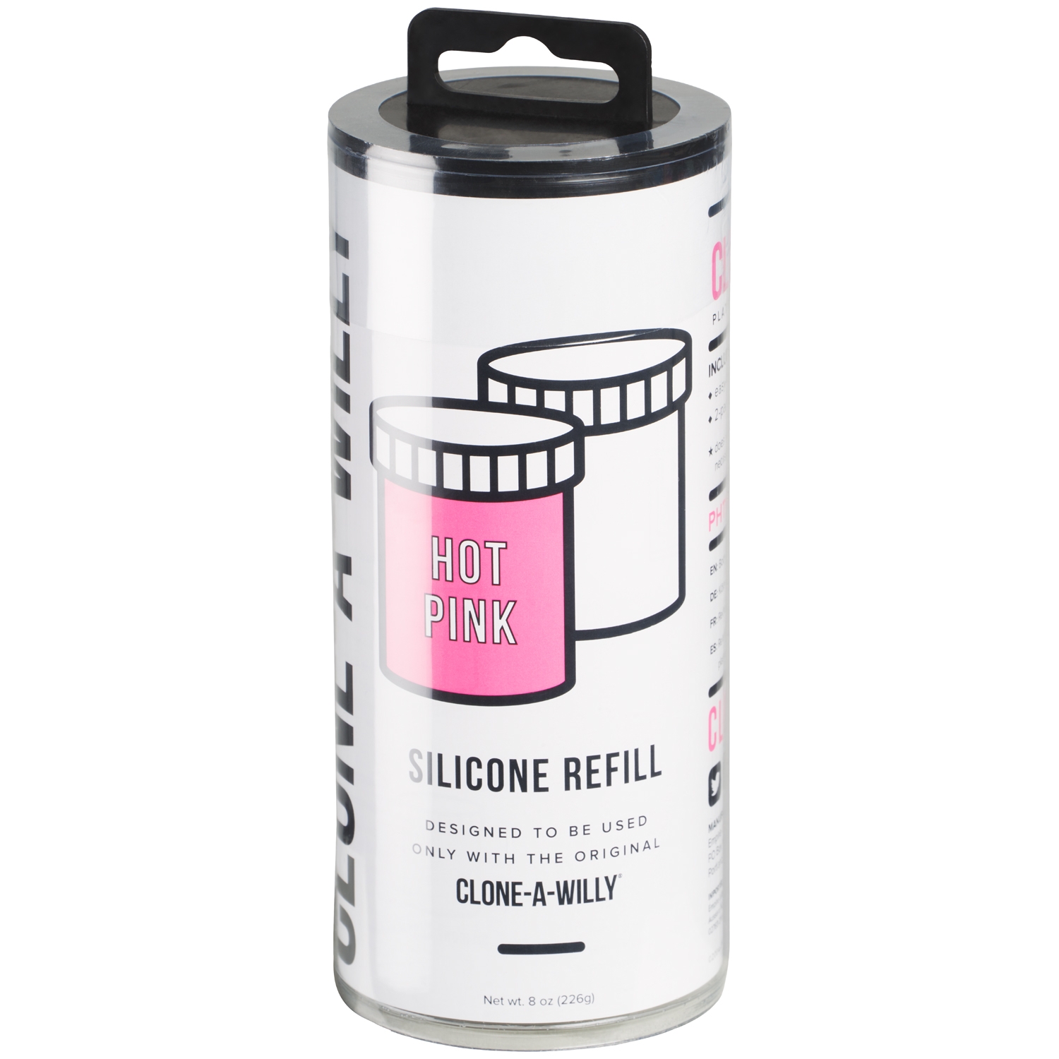 Clone-A-Willy Hot Pink Silikone Refill - Rosa thumbnail