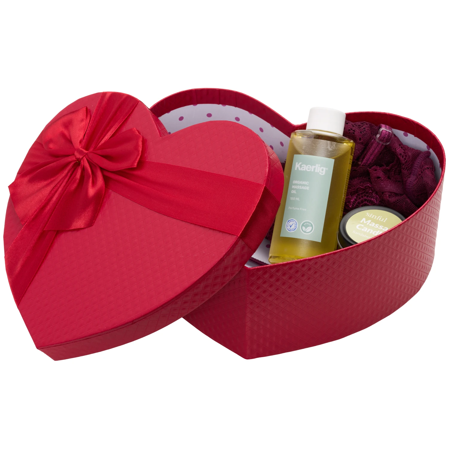 Gaveæske - Hjerteformet med Silkebånd var 2