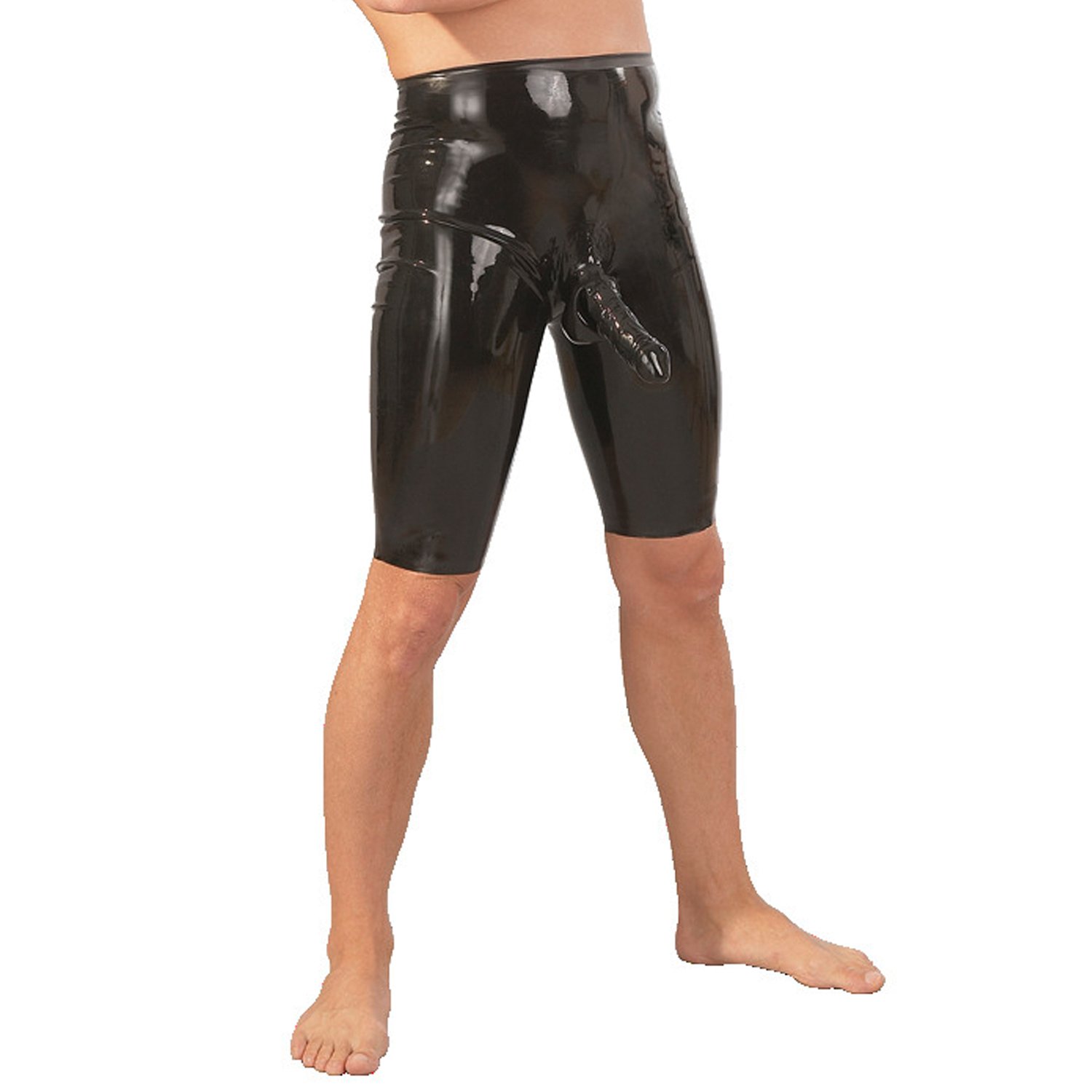 Short Long en Latex avec Manchon de Pénis pour Hommes 2